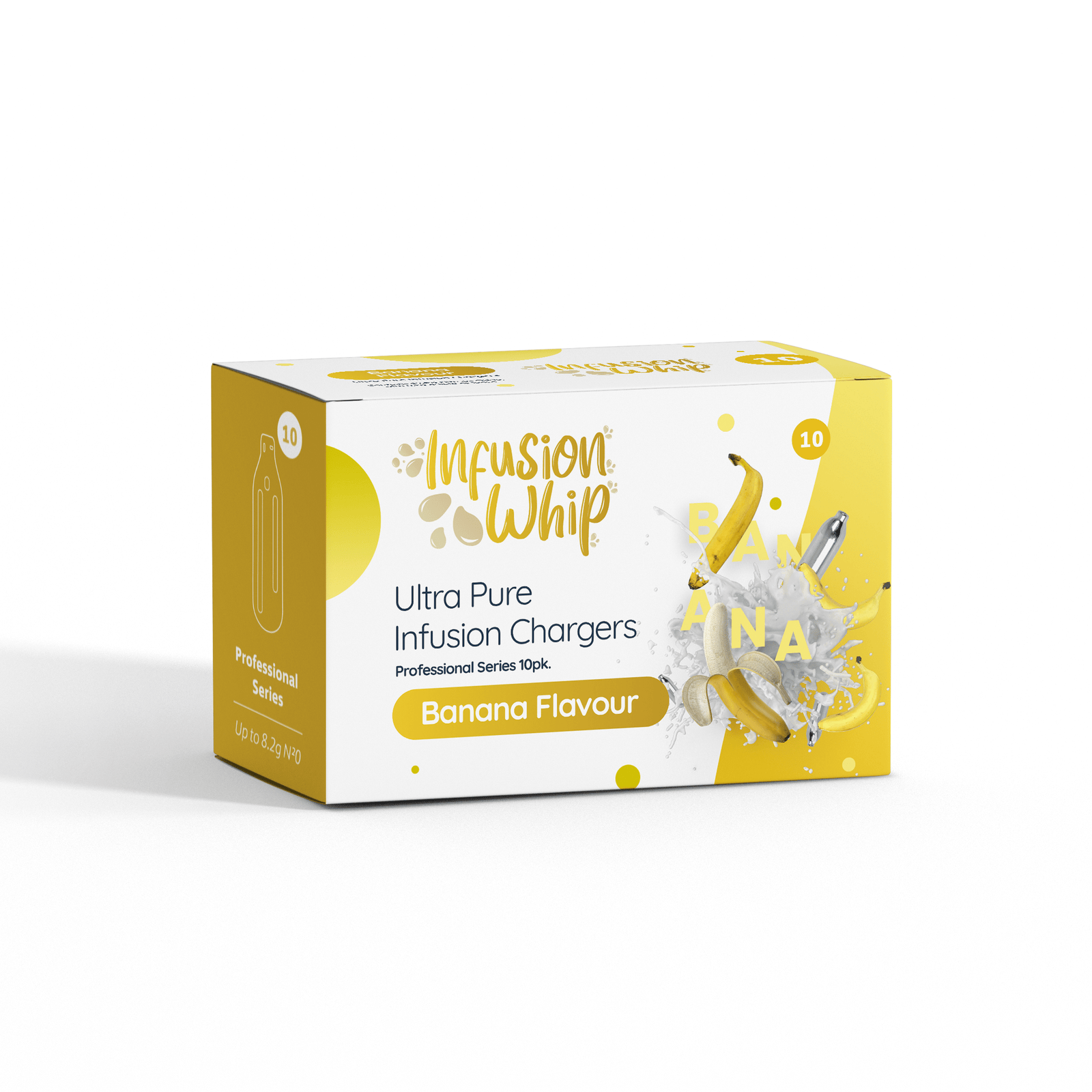 Infusionwhip Banana Infusion Chargers 8.2g - 10pks Past best before date still 80% +