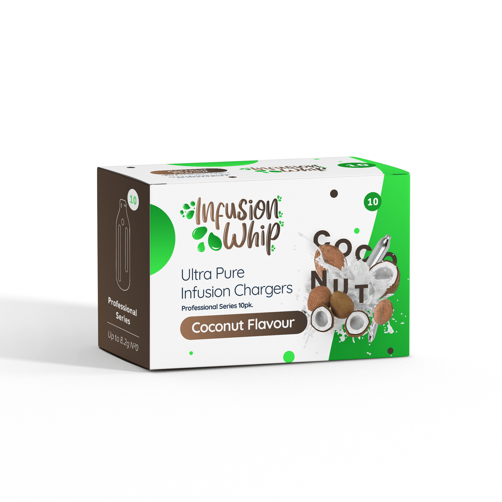 Infusionwhip Coconut Infusion Chargers 8.2g - 10pks Past best before date still 80% +