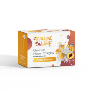 Infusionwhip Peach Infusion Chargers 8.2g - 10pks Past best before date still 80% +