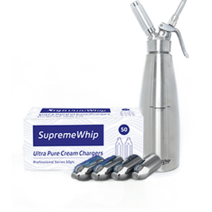 Starter Packs - SupremeWhip Cream Chargers + 1L Full Stainless Dispenser SILVER
