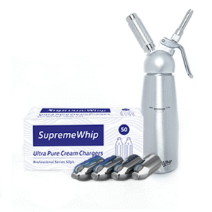 Starter Packs - SupremeWhip Cream Chargers + 1L Full Metal Dispenser SILVER