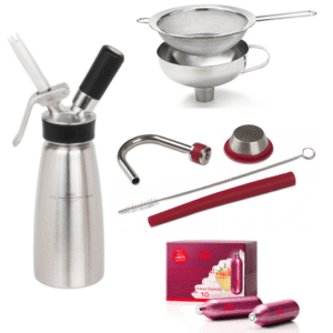 Starter Pack PRO - iSi PRO Gastro Set - 0.5L Whipper - Chargers - Funnel - Seive - Rapid Infusion