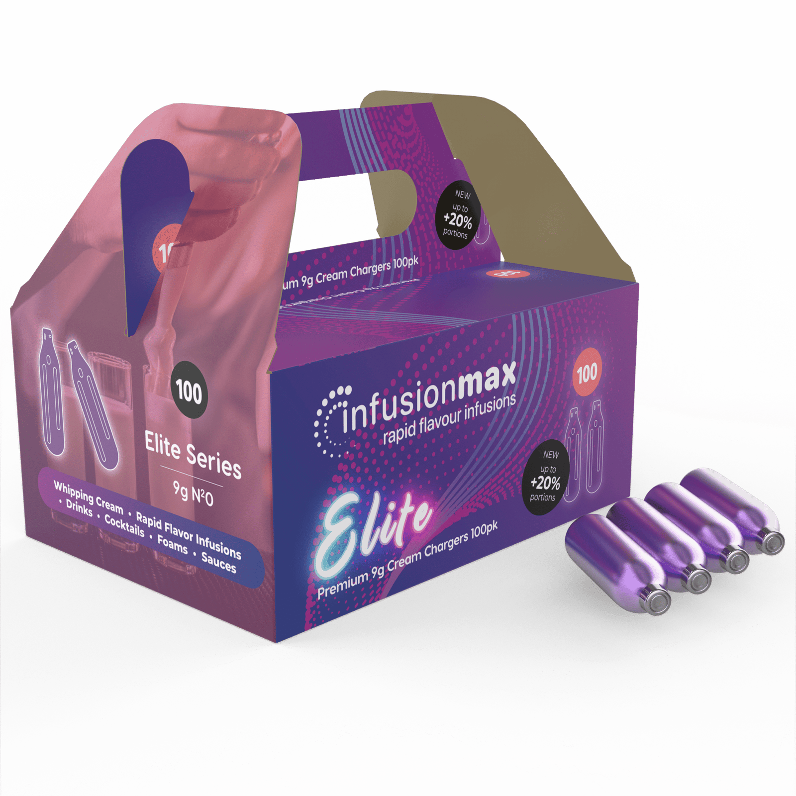 InfusionMAX Elite Purple 9g! Cream Chargers - 100pks